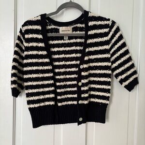 Industry Black and White Striped Women's Cardigan